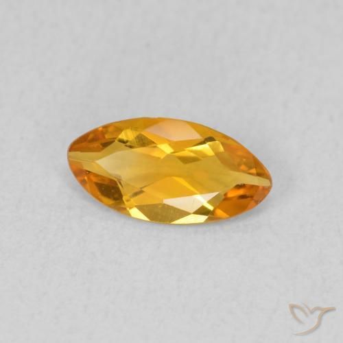 0.43克拉天然黄水晶，榄尖形，VVS