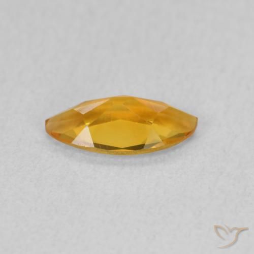 0.43克拉天然黄水晶，榄尖形，VVS