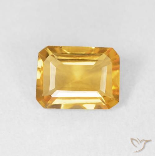 1.18ct 天然 亮金 黄水晶, 祖母绿式切割, VVS