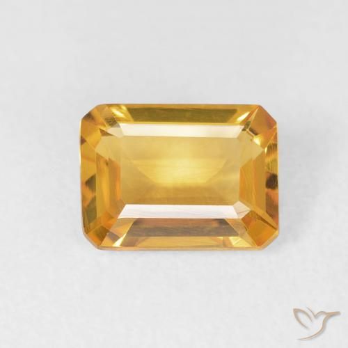 1.49ct 天然 Medium Light Orange-Gold 黄水晶, 祖母绿式切割, VVS
