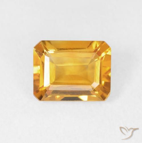 1.49ct 天然 橙金 黄水晶, 祖母绿式切割, VVS-VS
