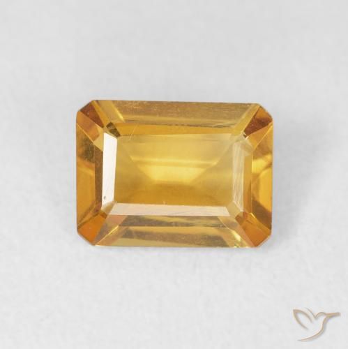 1.29ct 天然 深金橙色 黄水晶, 祖母绿式切割, VVS-VS