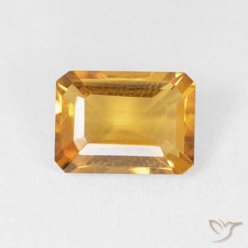 1.40ct 天然 Medium Light Orange-Gold 黄水晶, 祖母绿式切割, VVS