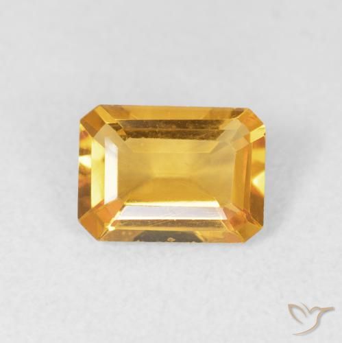 1.15ct 天然 Medium Light Orange-Gold 黄水晶, 祖母绿式切割, VVS