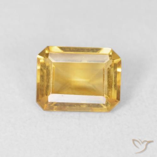 1.25ct 天然 中金 黄水晶, 祖母绿式切割, VVS