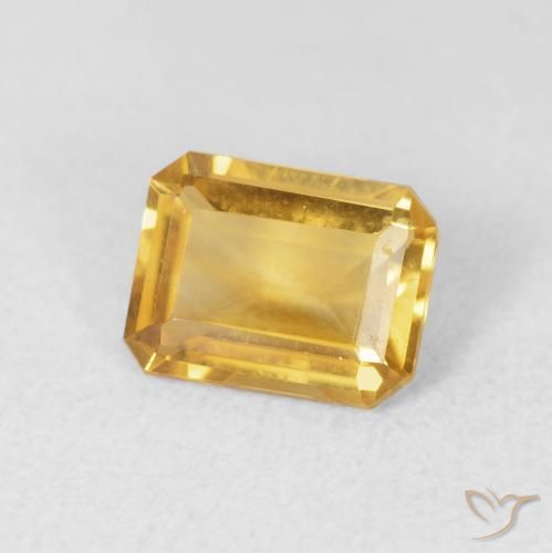 1.25克拉天然黄水晶，八边形，VVS