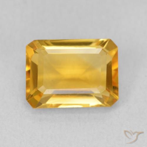 1.54ct 天然 Medium Light Orange-Gold 黄水晶, 祖母绿式切割, VVS