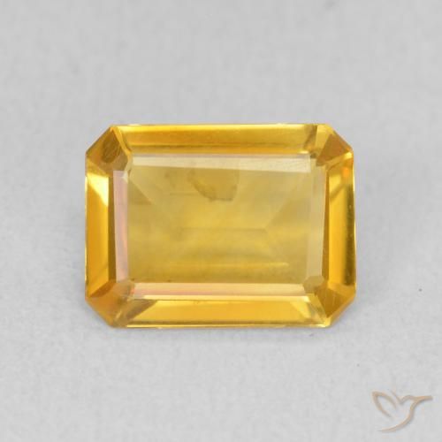 1.09ct 天然 中金 黄水晶, 祖母绿式切割, VVS