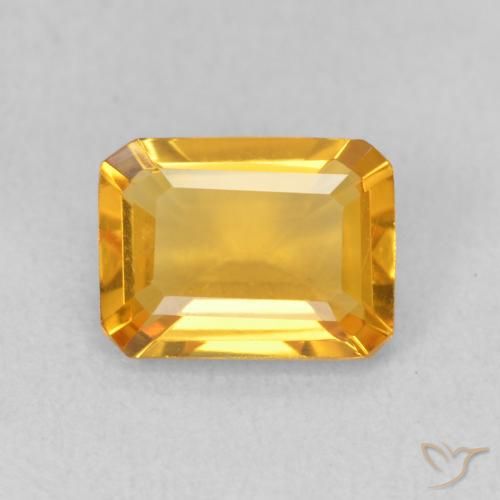 1.21ct 天然 Medium Light Orange-Gold 黄水晶, 祖母绿式切割, VVS