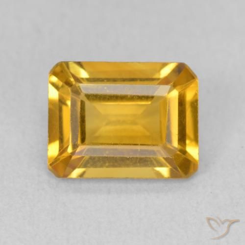 1.38ct 天然 深金橙色 黄水晶, 祖母绿式切割, VVS-VS