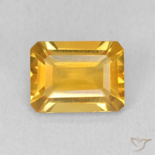 1.36ct 天然 金橙色 黄水晶, 祖母绿式切割, VVS-VS