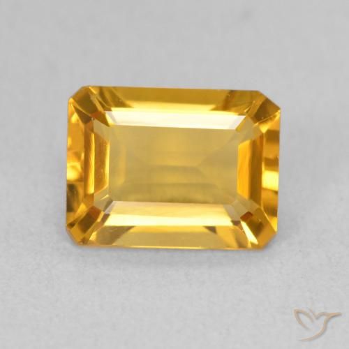 1.41ct 天然 深金橙色 黄水晶, 祖母绿式切割, VVS