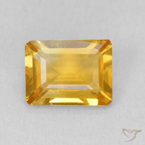 1.35ct 天然 中金 黄水晶, 祖母绿式切割, VVS