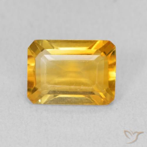 1.26ct 天然 中金 黄水晶, 祖母绿式切割, VVS