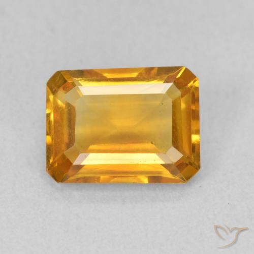 1.34ct 天然 深橙金 黄水晶, 祖母绿式切割, VVS