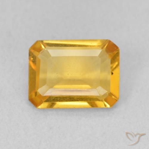 1.24ct 天然 中金 黄水晶, 祖母绿式切割, VVS-VS