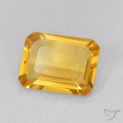 1.24克拉天然黄水晶，八边形，VVS-VS