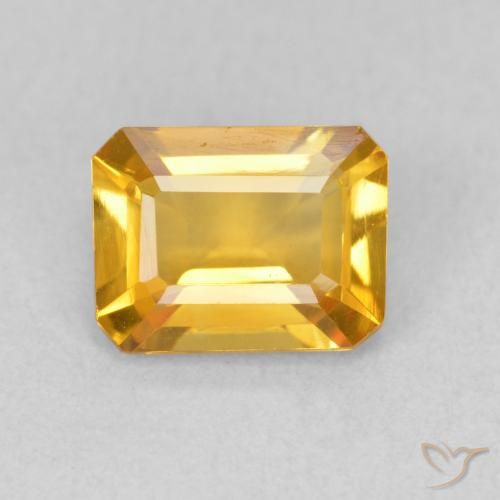 1.29ct 天然 中金 黄水晶, 祖母绿式切割, VVS-VS