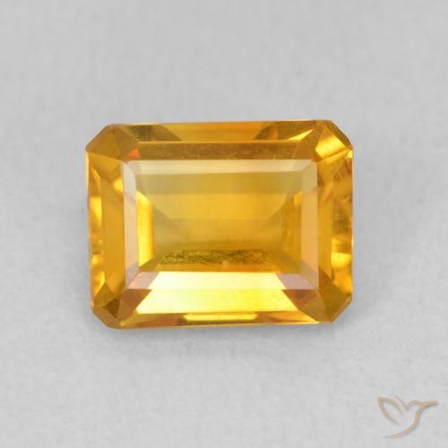 1.34ct 天然 Medium Light Orange-Gold 黄水晶, 祖母绿式切割, VVS-VS