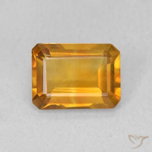 1.12ct 天然 深橙色-金色 黄水晶, 祖母绿式切割, VVS-VS