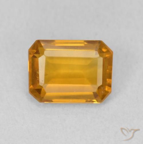 1.21ct 天然 深橙色-金色 黄水晶, 祖母绿式切割, VVS-VS