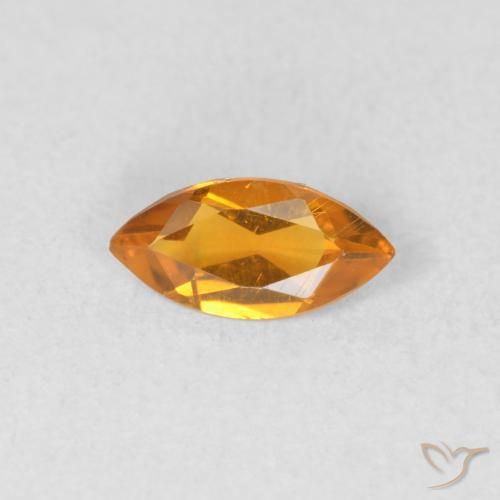 0.40ct 天然 杏橙 黄水晶, 榄尖形, VVS-VS