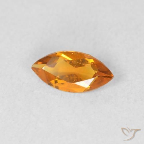 0.40克拉天然黄水晶，榄尖形，VVS-VS