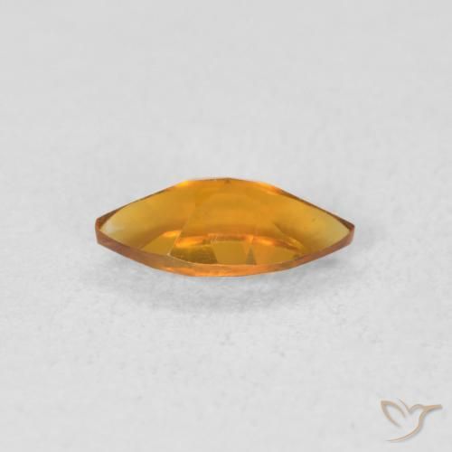 0.49克拉天然黄水晶，榄尖形，VVS-VS