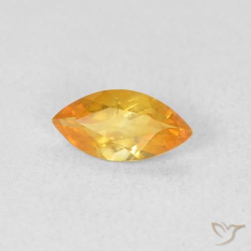 0.44克拉天然黄水晶，榄尖形，VVS-VS