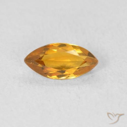 0.51ct 天然 橙金 黄水晶, 榄尖形, VVS-VS