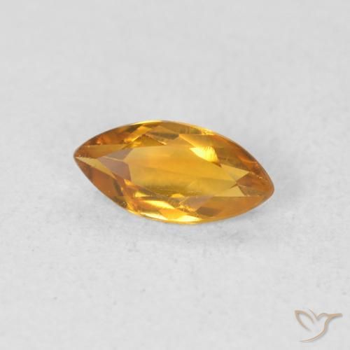 0.51克拉天然黄水晶，榄尖形，VVS-VS