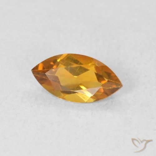 0.57克拉天然黄水晶，榄尖形，VVS-VS