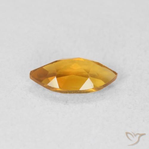 0.57克拉天然黄水晶，榄尖形，VVS-VS