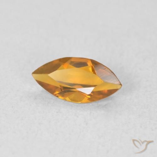 0.48克拉天然黄水晶，榄尖形，VVS-VS