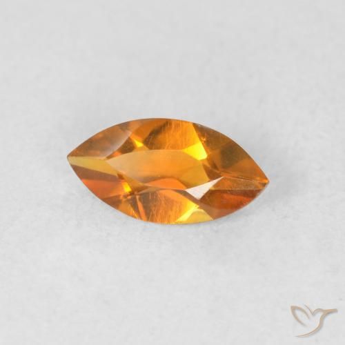 0.49克拉天然黄水晶，榄尖形，VVS-VS