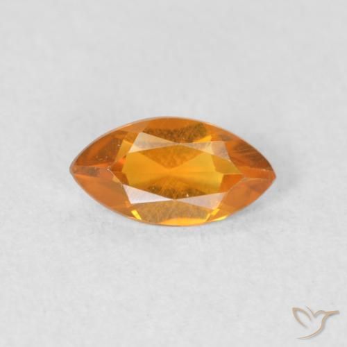 0.51ct 天然 中橙 黄水晶, 榄尖形, VVS-VS
