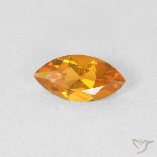 0.48克拉天然黄水晶，榄尖形，VVS-VS