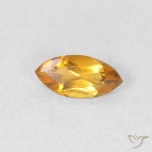0.46克拉天然黄水晶，榄尖形，VVS-VS
