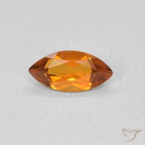 0.51ct 天然 杏橙 黄水晶, 榄尖形, VS