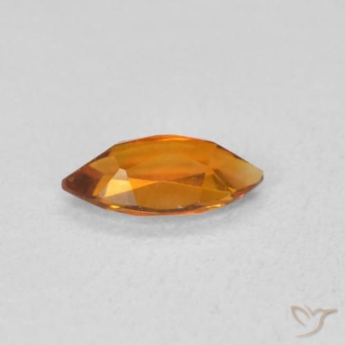 0.51克拉天然黄水晶，榄尖形，VS