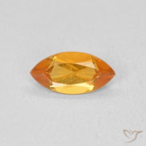 0.48ct 天然 浓橙色 黄水晶, 榄尖形, VS