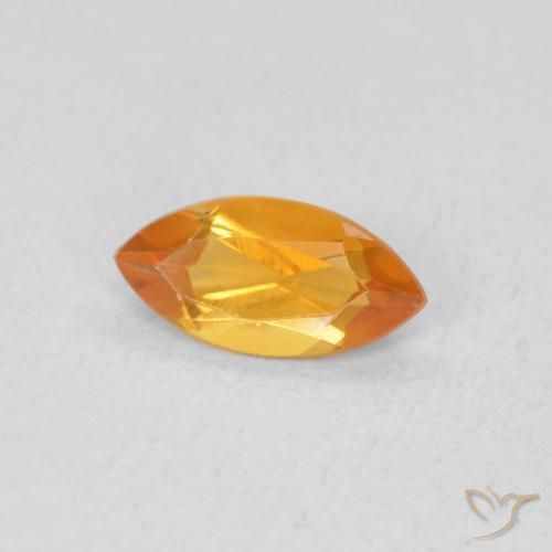 0.48克拉天然黄水晶，榄尖形，VS