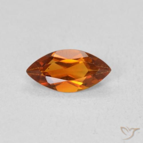 0.52ct 天然 土橙 黄水晶, 榄尖形, VS