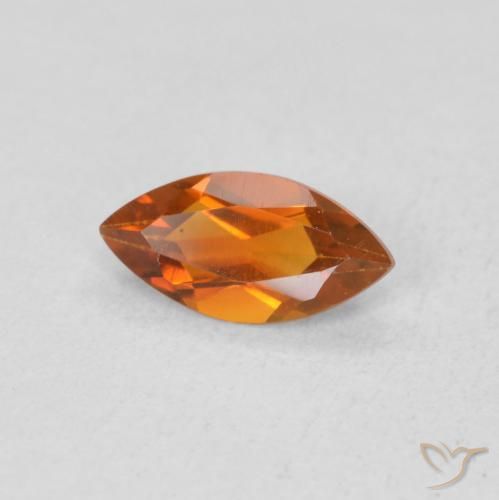 0.52克拉天然黄水晶，榄尖形，VS