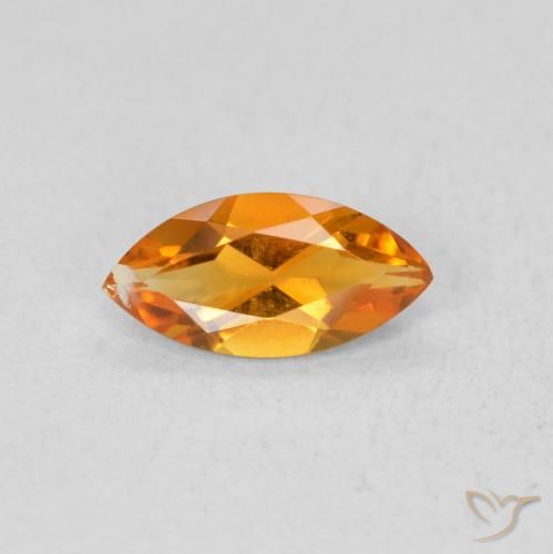 0.46ct 天然 杏橙 黄水晶, 榄尖形, VS