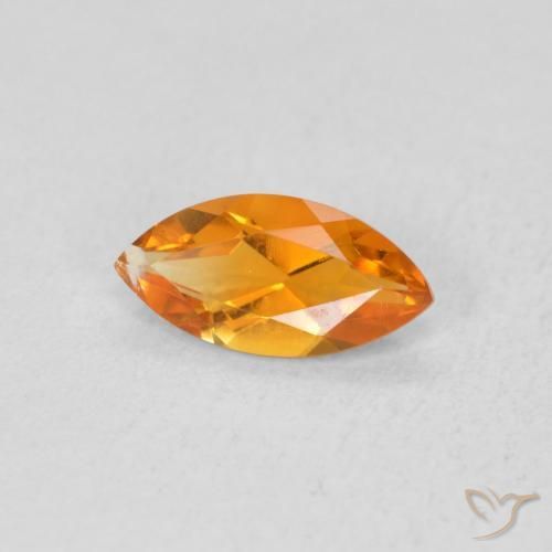 0.46克拉天然黄水晶，榄尖形，VS