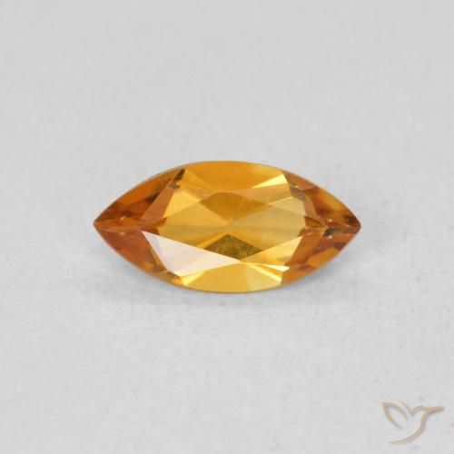 0.46ct 天然 中橙 黄水晶, 榄尖形, VS