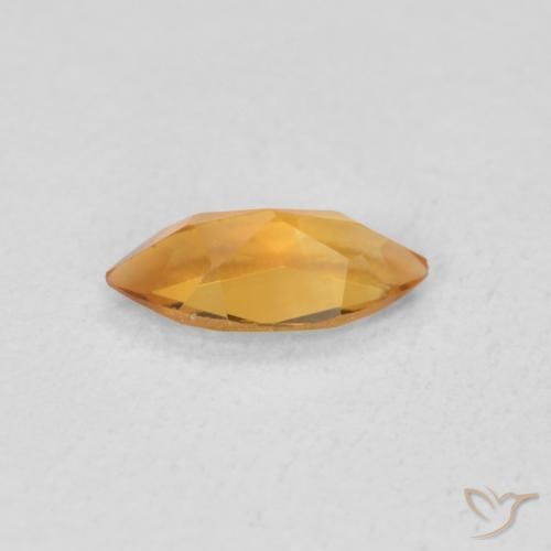 0.46克拉天然黄水晶，榄尖形，VS