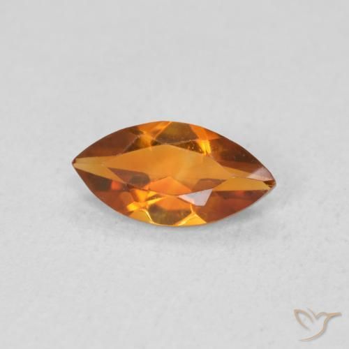 0.49克拉天然黄水晶，榄尖形，VVS-VS