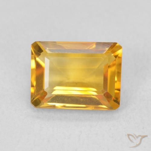 1.39ct 天然 深金色 黄水晶, 祖母绿式切割, VVS